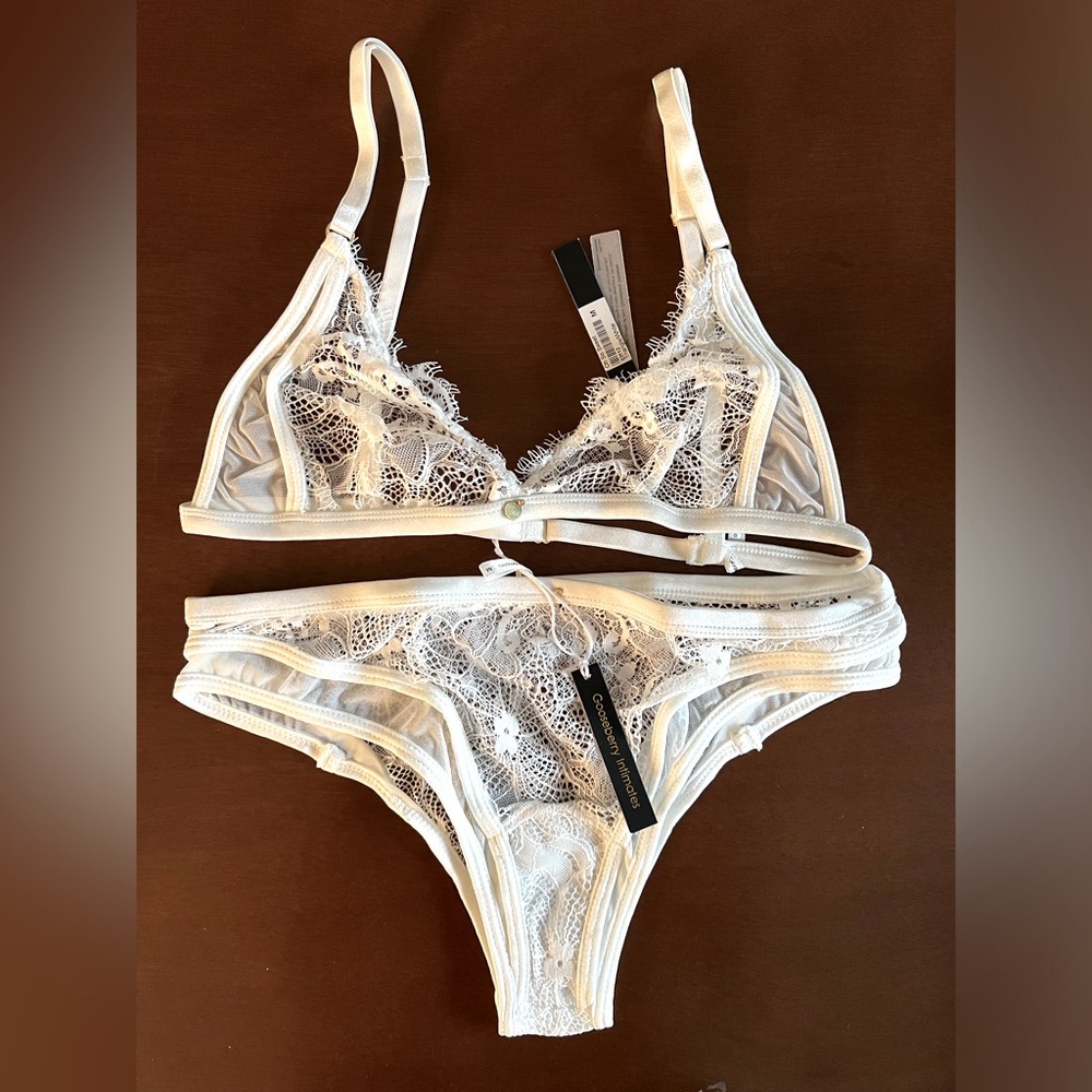 Gooseberry intimates oh so sweet triangle bra and panty size medium